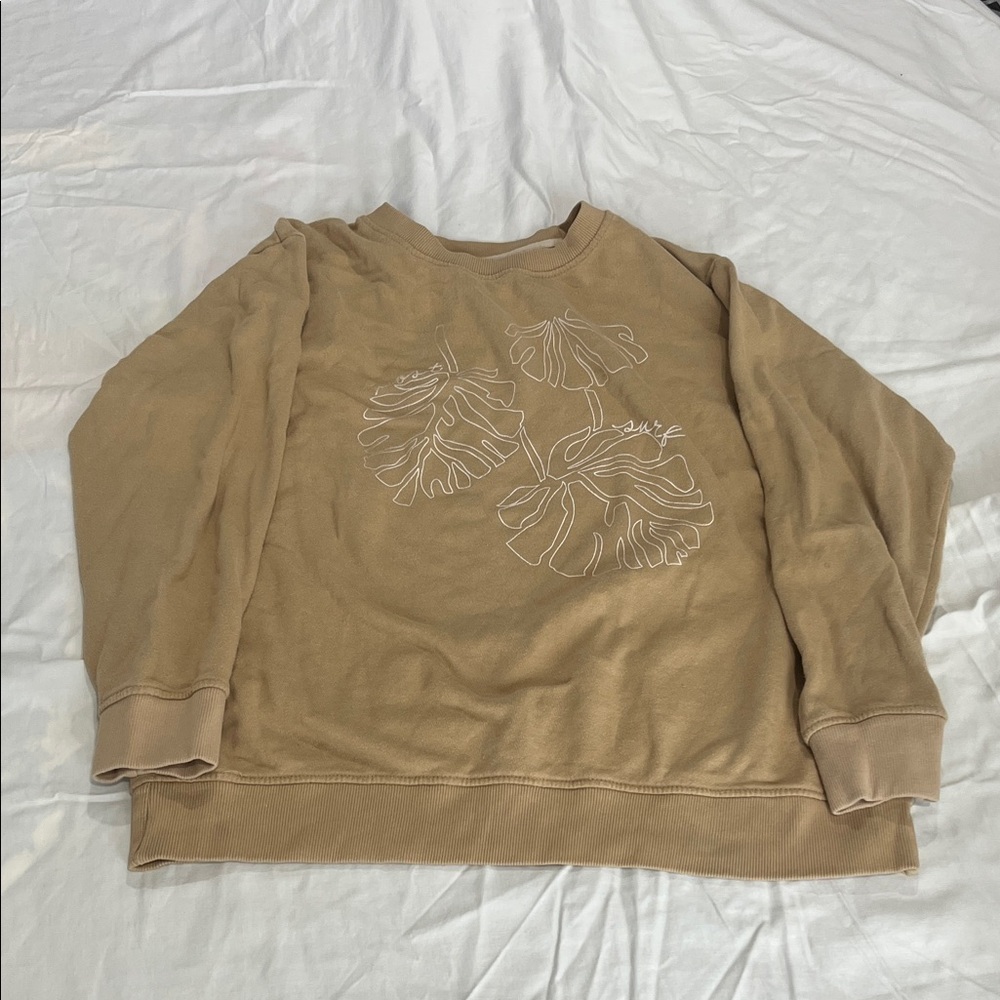 Women's Tan Crew Neck Sweater